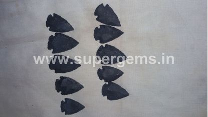 Picture of black agate arrowheads