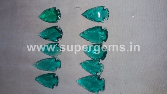 Picture of green obsidian glass arrowhead
