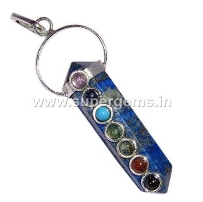 Picture of lapis lazuli 7 chakra bridge pendant