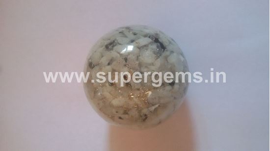 Picture of white rainbow orgone sphere