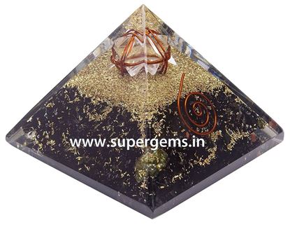 Picture of black tourmaline 3 inch merkaba star pyramid