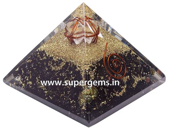 Picture of black tourmaline 3 inch merkaba star pyramid