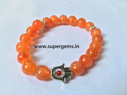 Picture of carnelian hand charm bracelet