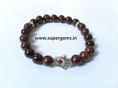 Picture of garnet hand charm bracelet