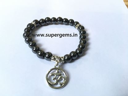 Picture of hemetite om charm bracelet