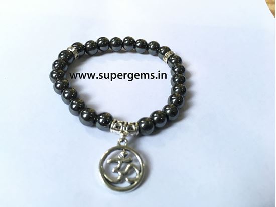 Picture of hemetite om charm bracelet