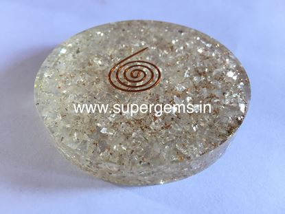 Picture of Clear quartz orgonite coaster 