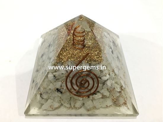 Picture of white rainbow orgone pyramid