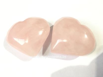 Picture of rose quartz puffy heart