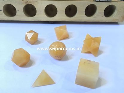 Picture of 7 piece yellow aventurine geomatry set