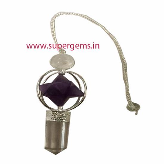 Picture of amethyst merkaba  3 piece pendulum