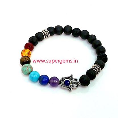 Picture of lava hand charm chakra bracelet