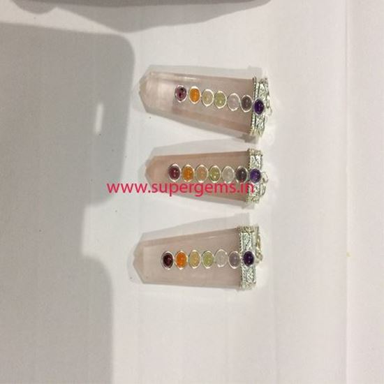 Picture of ROSE QUARTZ CHAKRA FLAT PENCIL PENDNAT