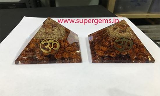 Picture of RUDRAKSH OM ORGONE PYRAMID
