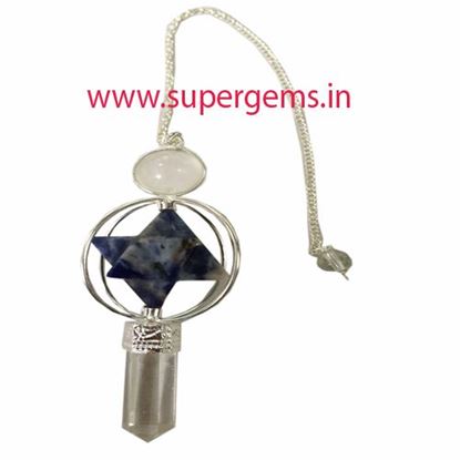 Picture of sodolite merkaba  3 piece pendulum