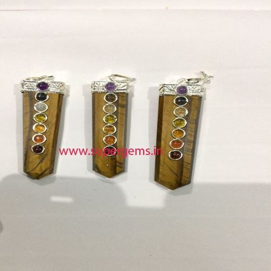 Picture of TIGER EYE CHAKRA FLAT PENCIL PENDNAT
