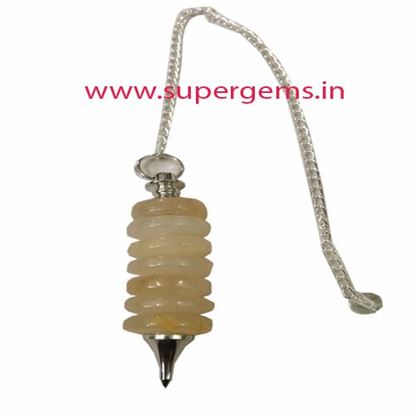 Picture of yellow aventurine 7 disc pendulum