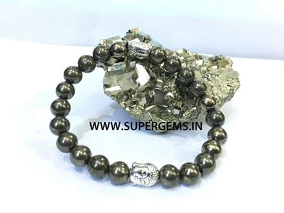 Picture of natural pyrite buddha bracelet