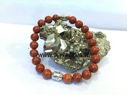 Picture of red jesper buddha bracelet