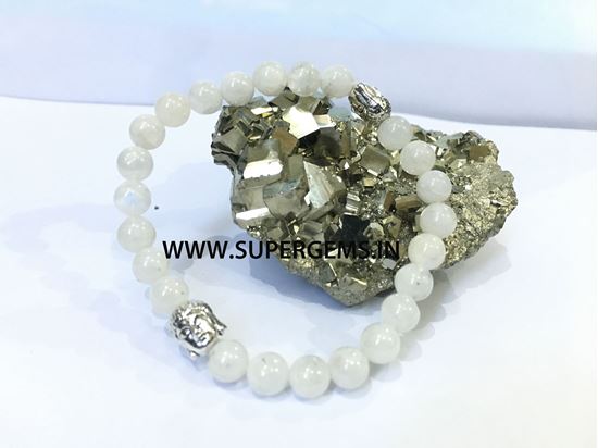 Picture of white rainbow buddha bracelet