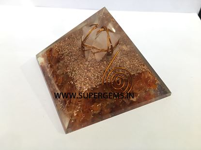 Picture of carnelian rose quartz merkaba point orgone pyramid