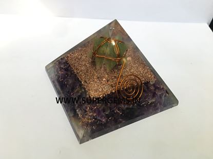 Picture of amethyst green aventurine merkaba point orgone pyramid