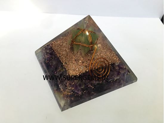 Picture of amethyst green aventurine merkaba point orgone pyramid