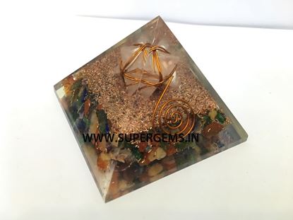 Picture of multi crystal rose quartz merkaba point orgone pyramid