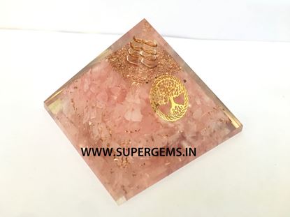 Picture of rose quartz tree of life orgone pyramid