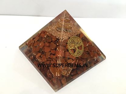 Picture of red jesper tree of life orgone pyramid