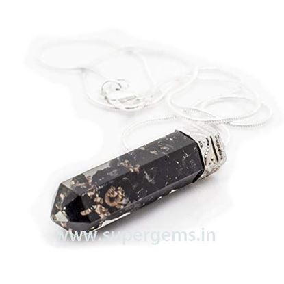 Picture of black tourmlaine orgonite pencil pendnat