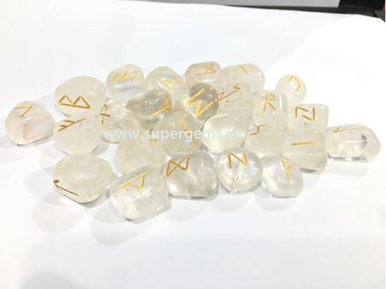 Picture of clear quartz rune set