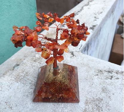 Picture of Carnelian orgonite pyramid tree 