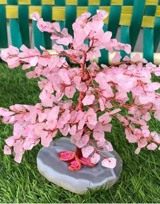 Picture of rose quartz agate slice tree 